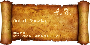 Antal Neszta névjegykártya